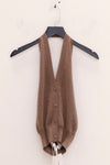 SWAYING 25 Early Autumn Halter Cashmere Vest SW-SW25PF1T16C2-KQ Khaki